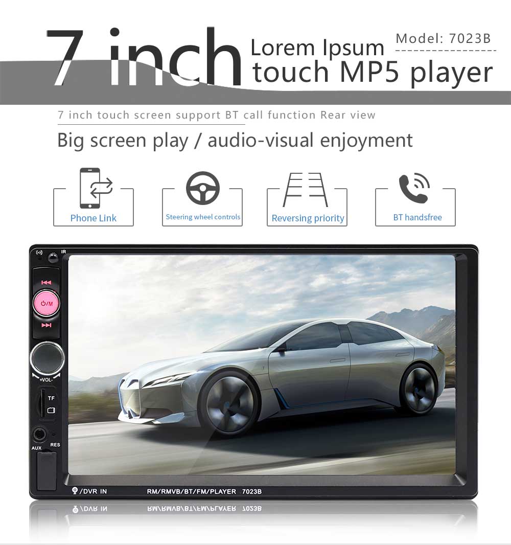 iSun IS7013B Car Mp5 Player +Steering Wheel Control