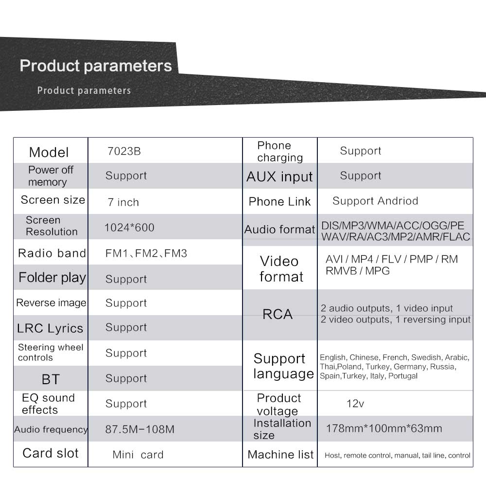iSun IS7013B Car Mp5 Player +Steering Wheel Control