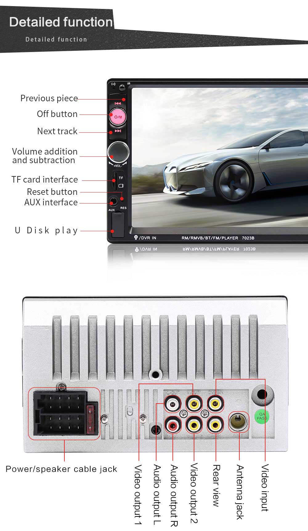 iSun IS7013B Car Mp5 Player +Steering Wheel Control